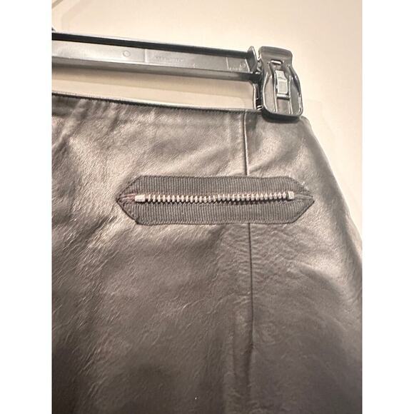Barbara Bui Size 6 Matrix Clueless Black Leather A-Line Mini Skirt Preppy - Picture 5 of 12